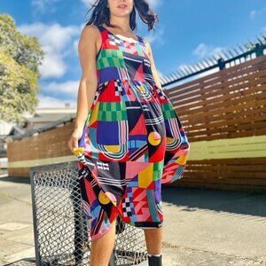 NWT Nooworks Naomi Ansley XL Dress Sleeveless Rayon Tank Pockets Colorblock